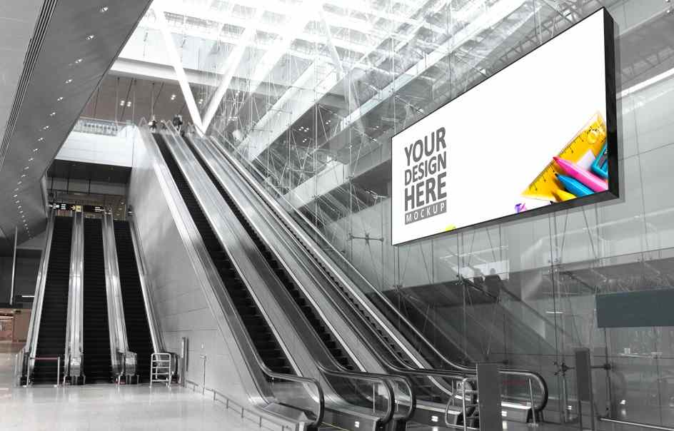 A large digital signage display